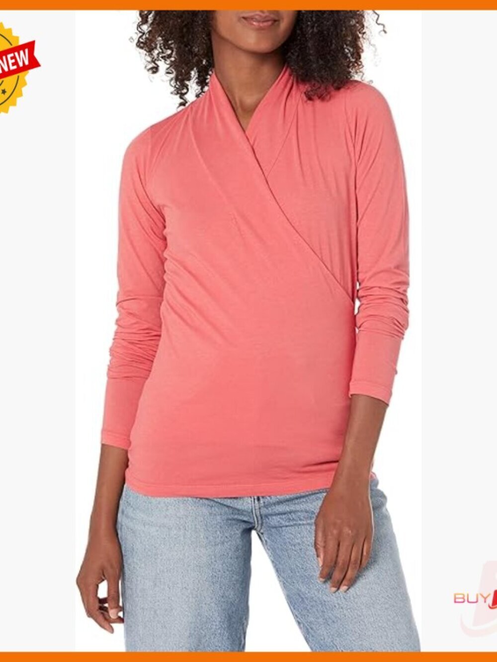 Long Sleeve Wrap Top Gauzy Whisper Classics Material Blouse